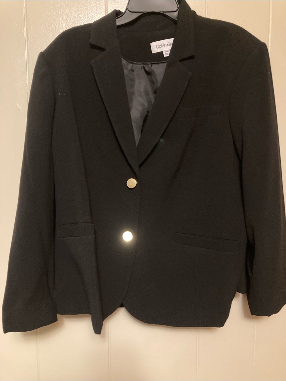 Calvin Klein Black Women's Blazer with Gold Buttons